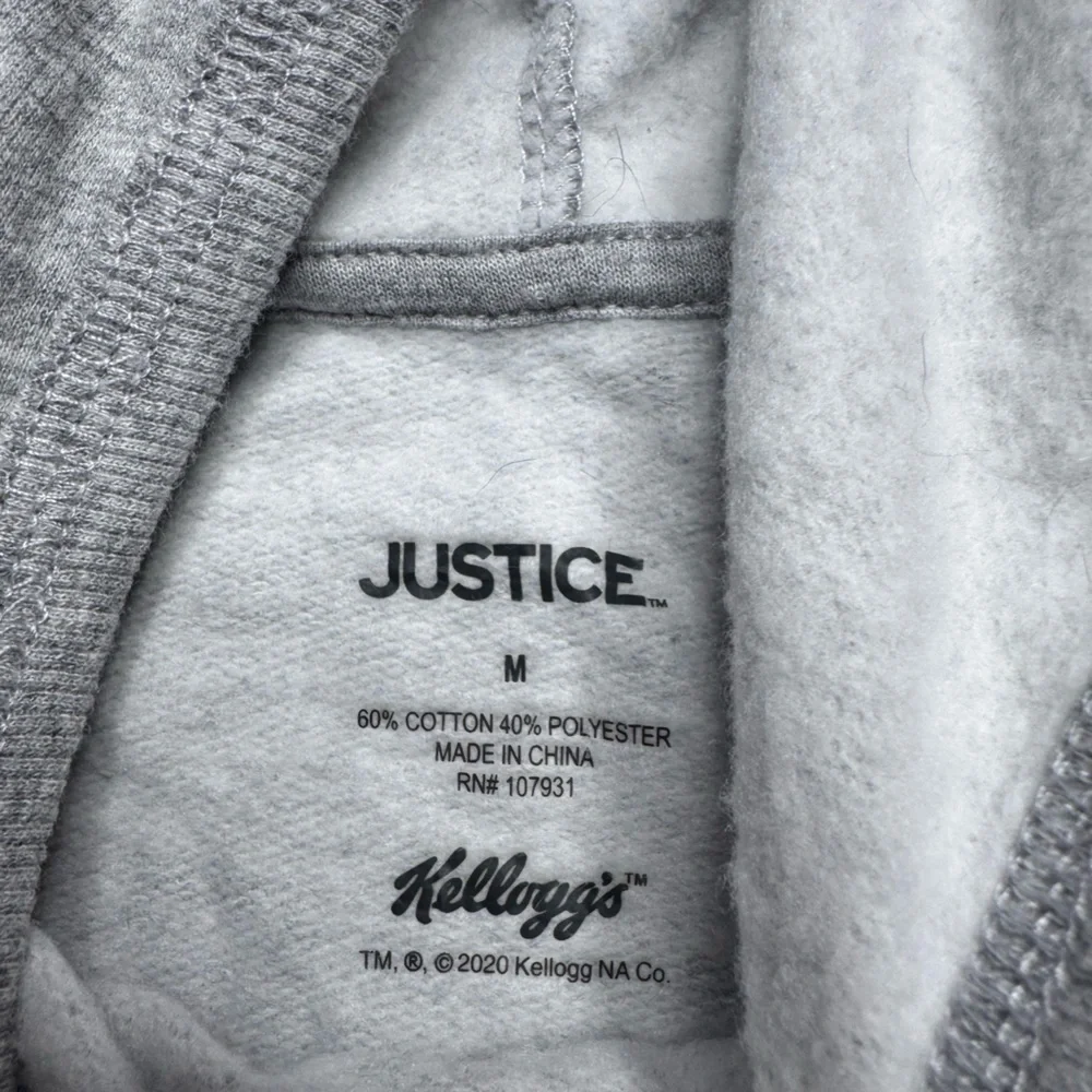 Justice Grey Hoodie with Colorful Pop-Tart Grid Graphic